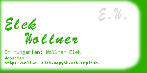 elek wollner business card